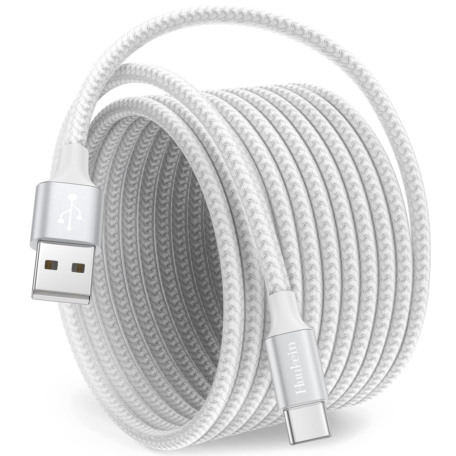 White USB C Cable 10 ft, Long USB A to USB C Cable Fast Charging, USBC Charger C...