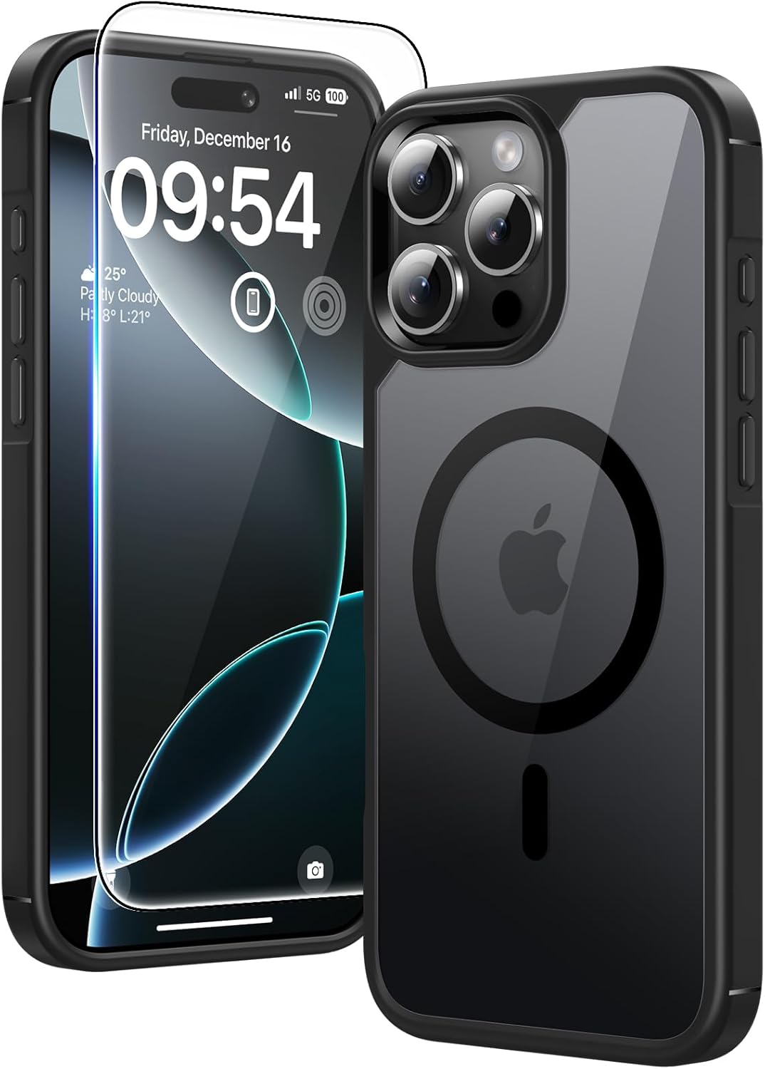 TAURI 3 in 1 Magnetic for iPhone 16 Pro Case, and 2X HD Screen Protector, [Not-Y...