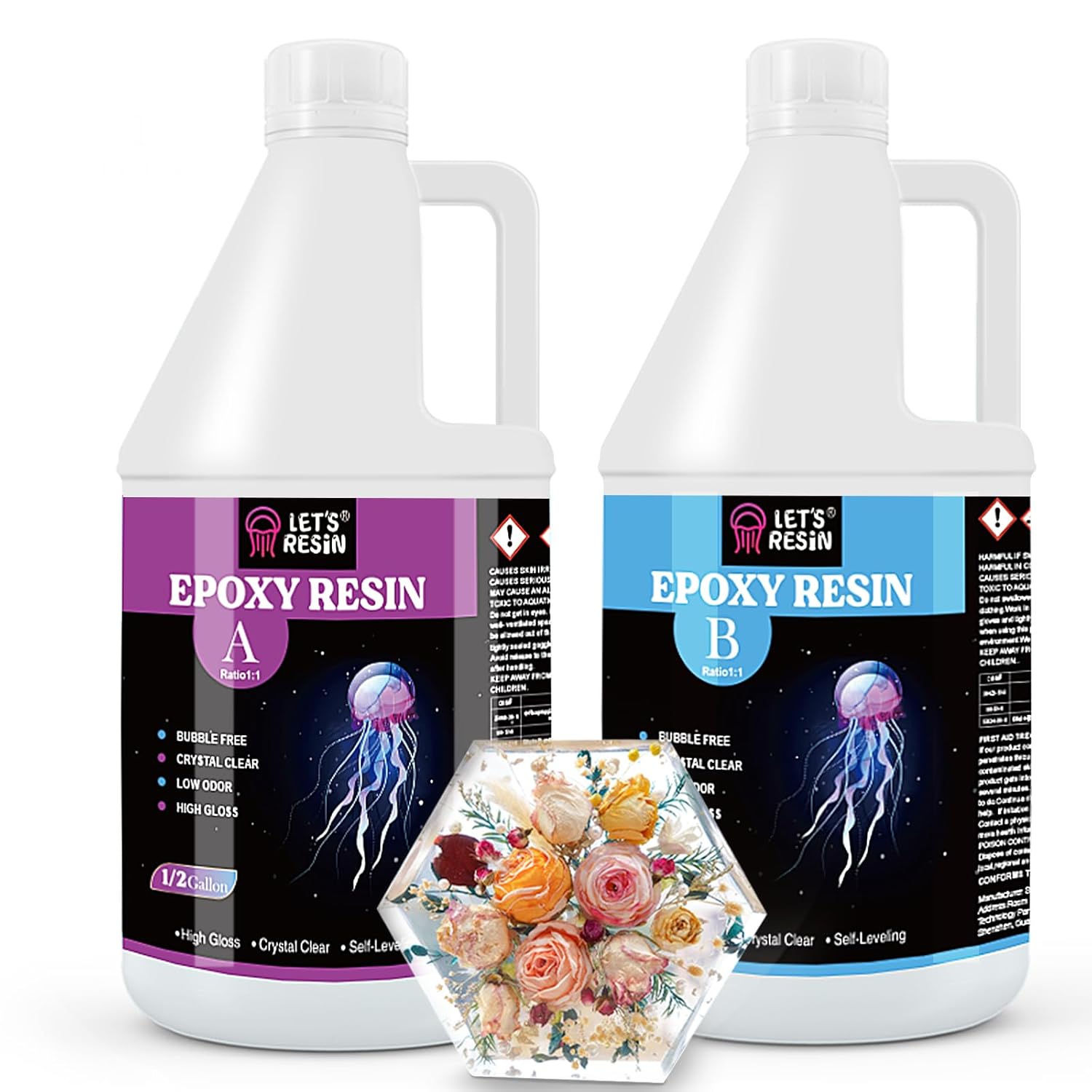 LET'S RESIN Epoxy Resin Kit,1 Gallon Bubble Free & Crystal Clear Epoxy Resin, Ta...