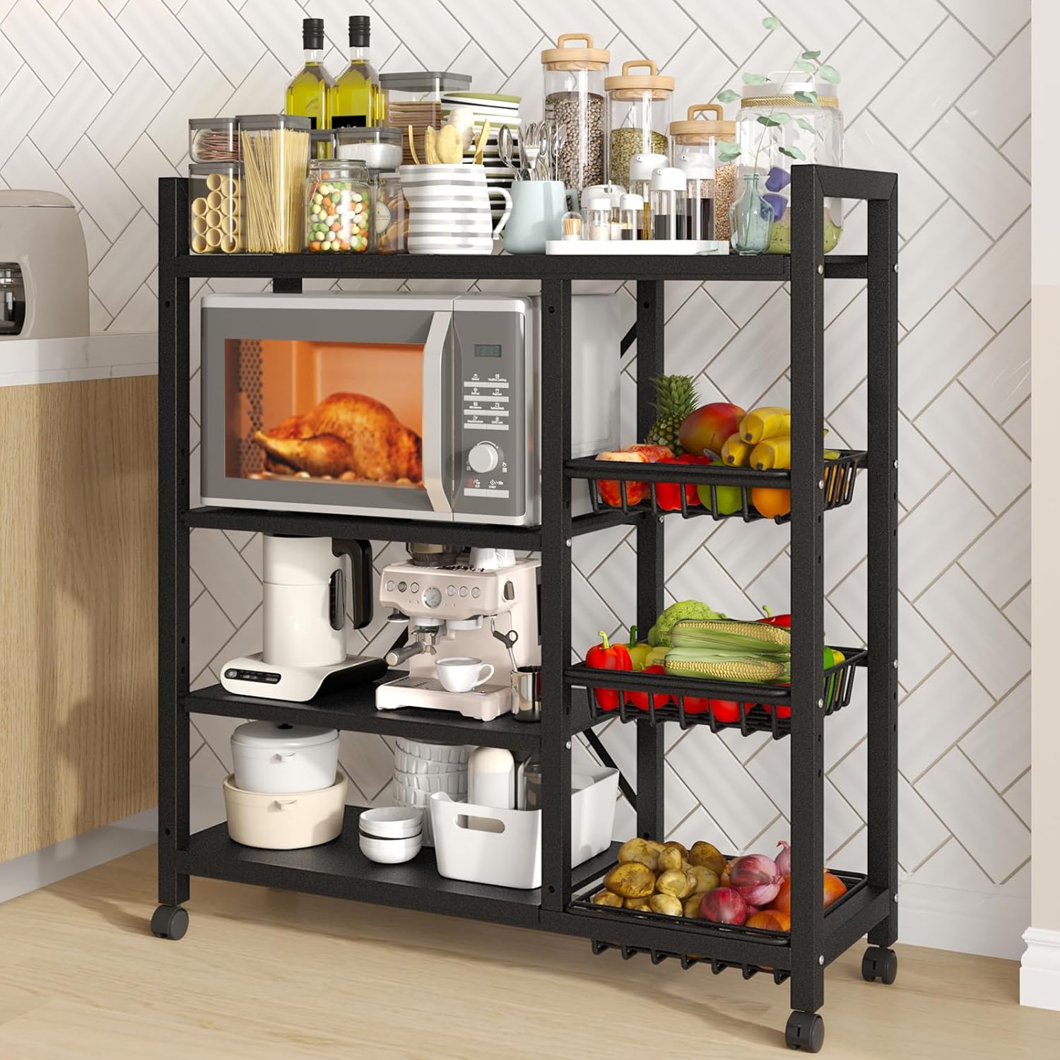 Storage Shelves, Adjustable 4-Tier Kitchen Shelves...