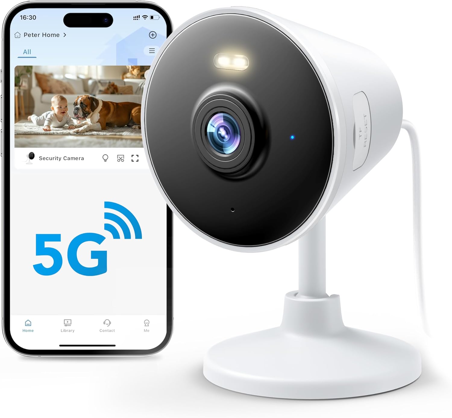 5G & 2.4G Indoor/Outdoor Security Camera for Home, Baby/Elder/Dog/Pet Camera wit...