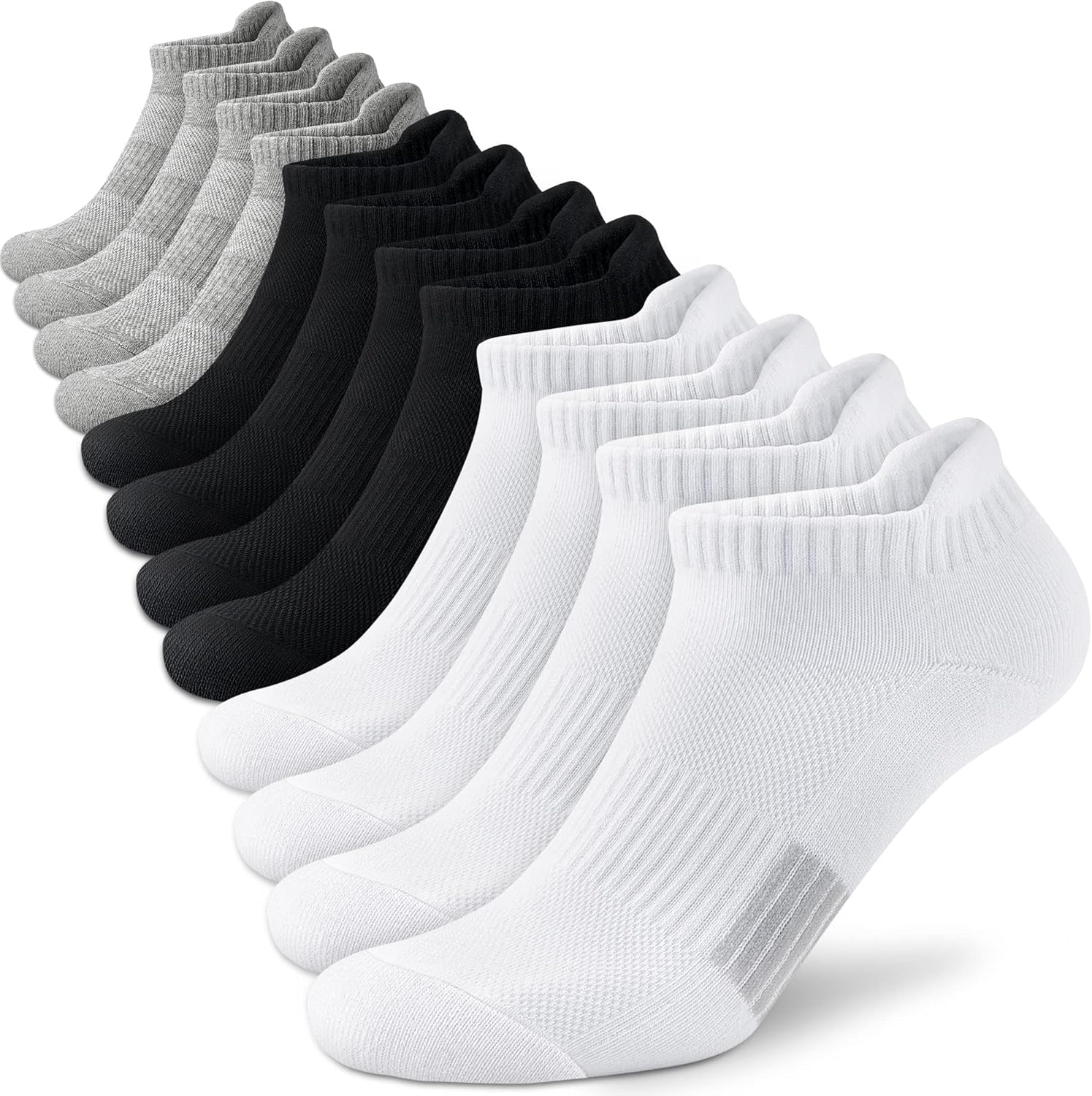 Ankle Socks Womens Athletic Running Comfort Cushioned 3/5/6Pairs 6-8 A-6 Pairs B...