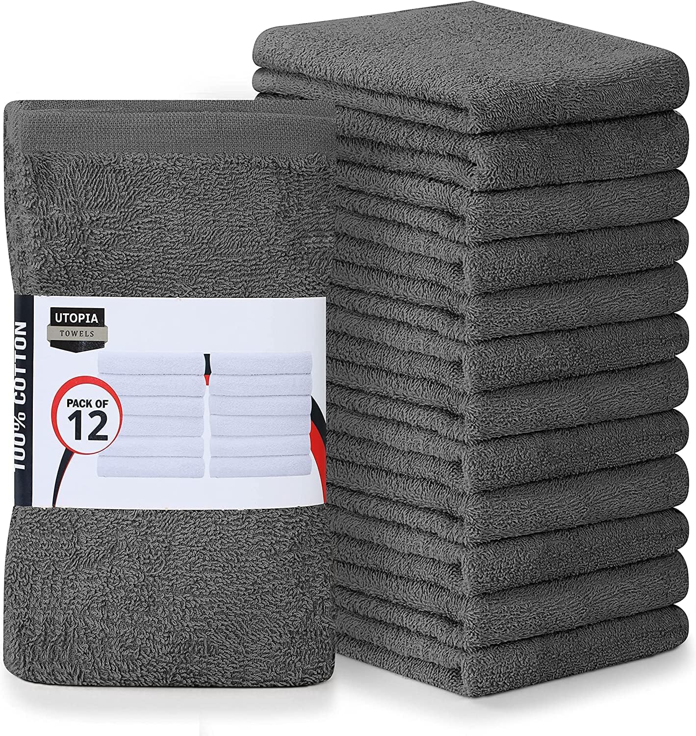 Utopia Towels Kitchen Bar Mops Towels, Pack of 12 Dish Towels - 16 x 19 Inches,...