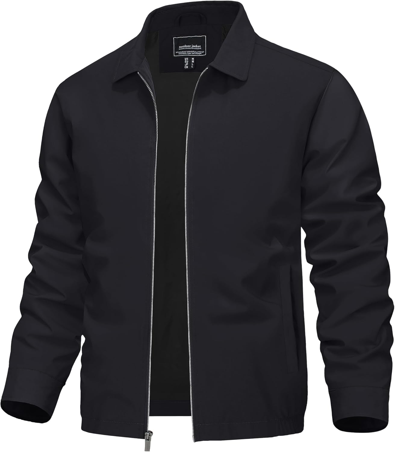 TACVASEN Mens Lightweight Windbreaker Full Zip Up Laydown Collar Jackets Light C...