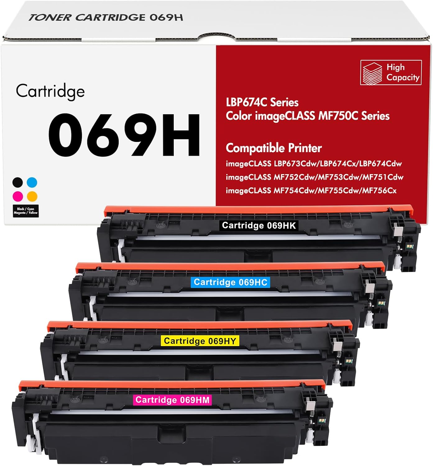 069H 069 Toner Cartridge Set MF753Cdw Compatible Replacement for Canon MF753Cdw...