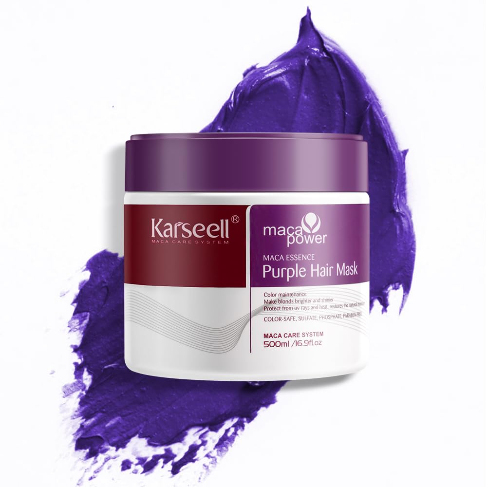 Karseell maca power Purple Hair Mask Professional Neutralizes Brass & Yellow Ton...