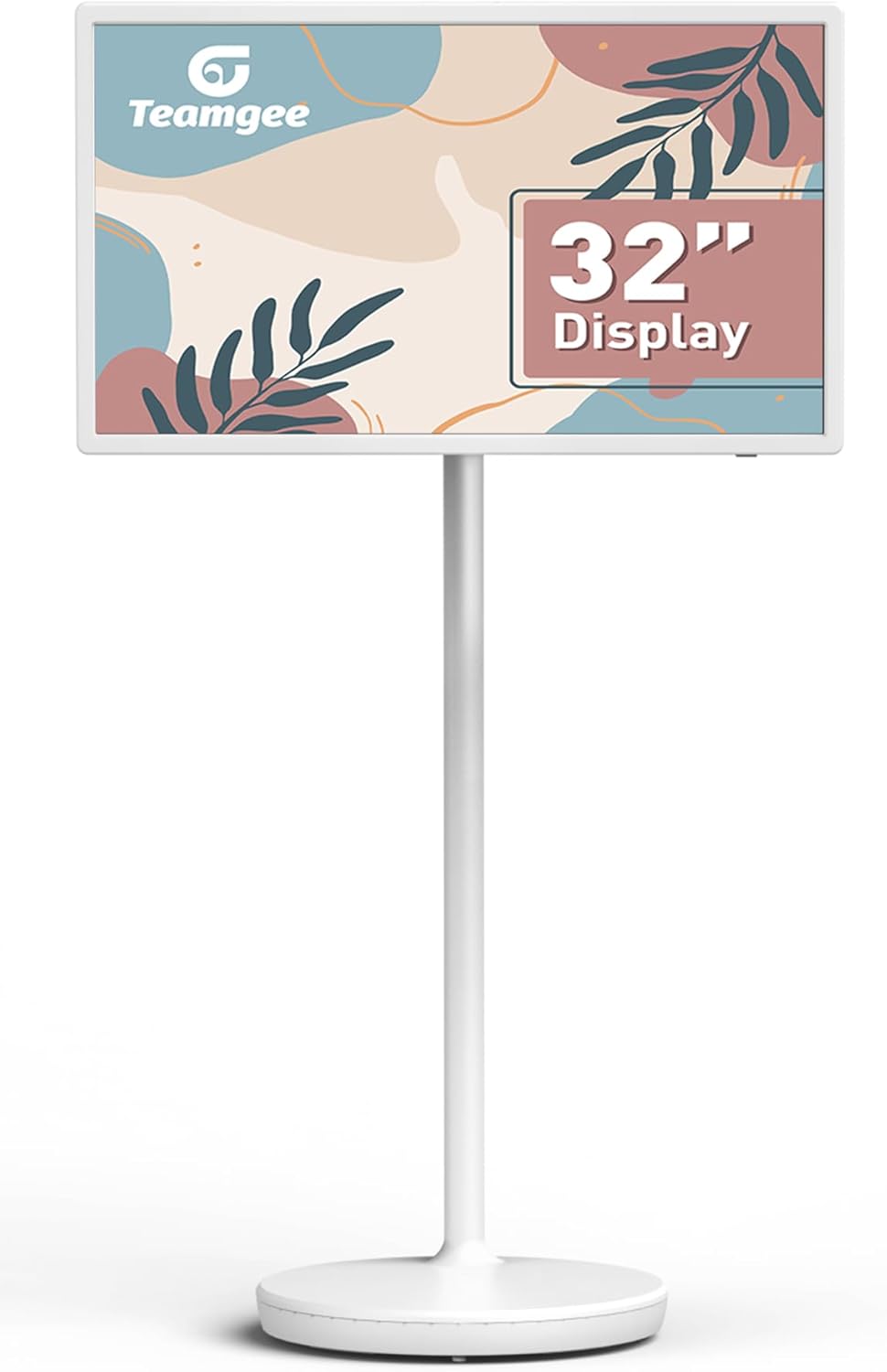 Teamgee 32-Inch Portable Smart Screen on Wheels, Wireless Touch Monitor with 8-H...