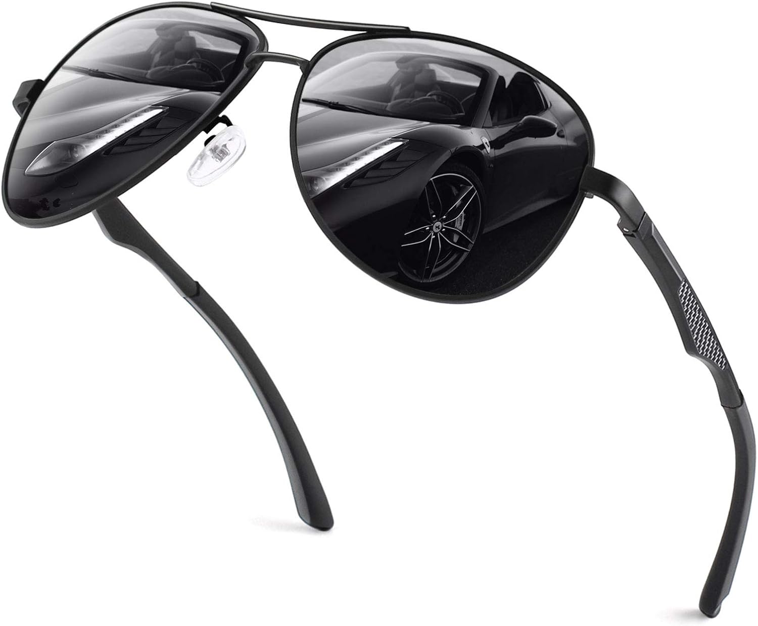 GQUEEN Classic Military Style Pilot Polarized Sunglasses Spring Hinges Al-Mg for...