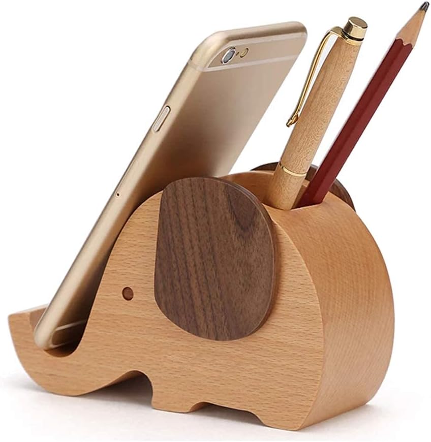 Yoillione Birthday Gifts for Women: Wooden Pen Phone Stand Elephant Phone Holder...