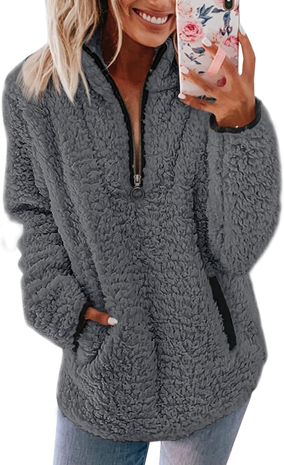 Nilimoph Womens Fleece Jumper Fluffy Pullover Tedd...