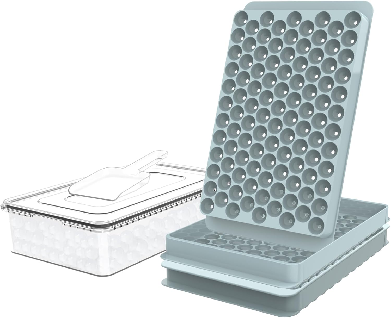 WIBIMEN Mini Ice Cube Trays, Small Tiny Round Pebble Crushed Nugget Ice Trays fo...