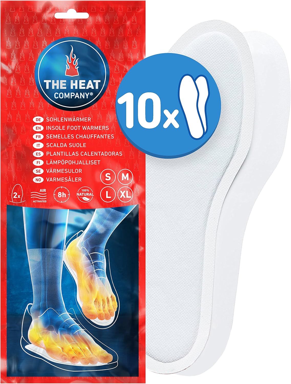 THE HEAT COMPANY Insole Foot Warmers - 5, 10 or 30 Pairs - EXTRA WARM - 8 Hours...