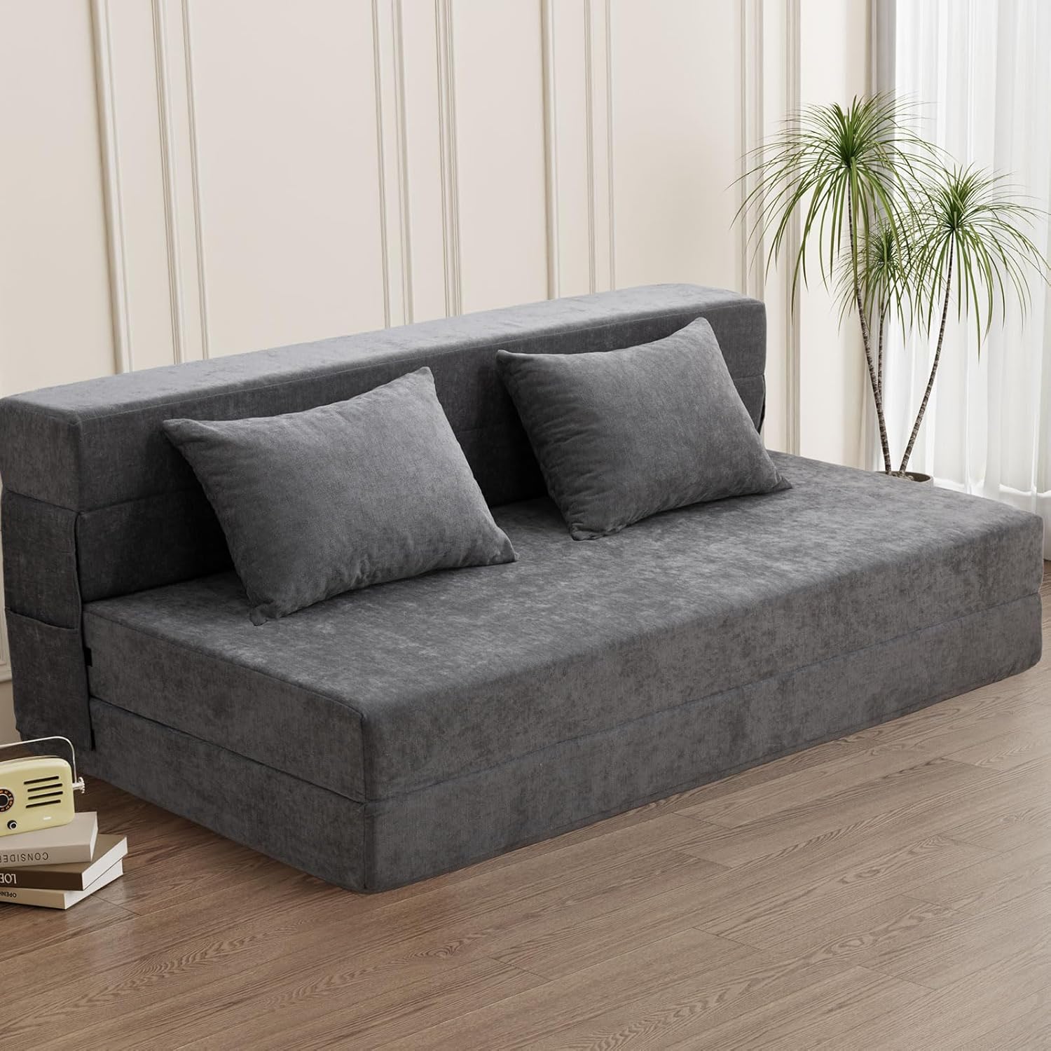 HOMFINE Folding Sofa Bed - Convertible Sleeper Chair with Pillow, Fold Out Couch...