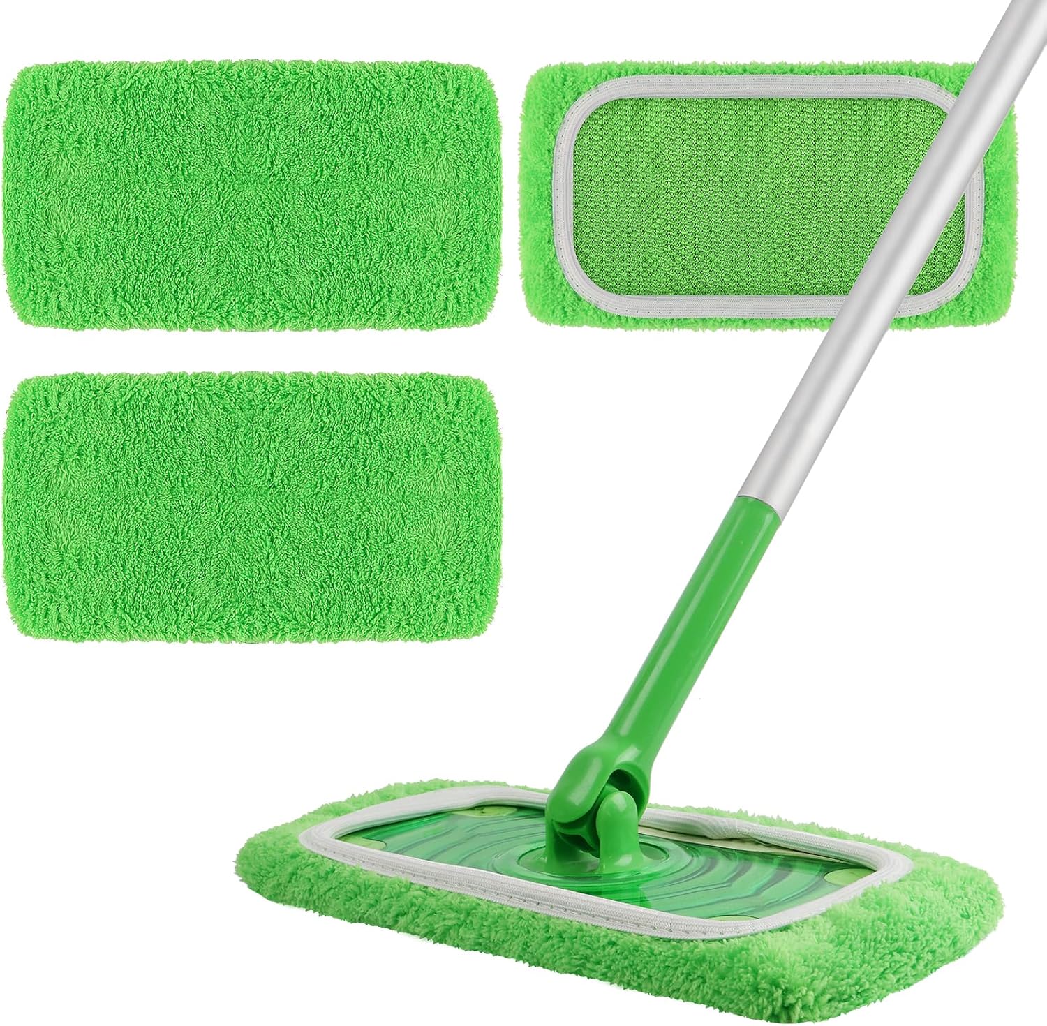 Reusable 100% Coral Fleece Mop Pads Compatible with Swiffer Sweeper Mop, 3 Pack...
