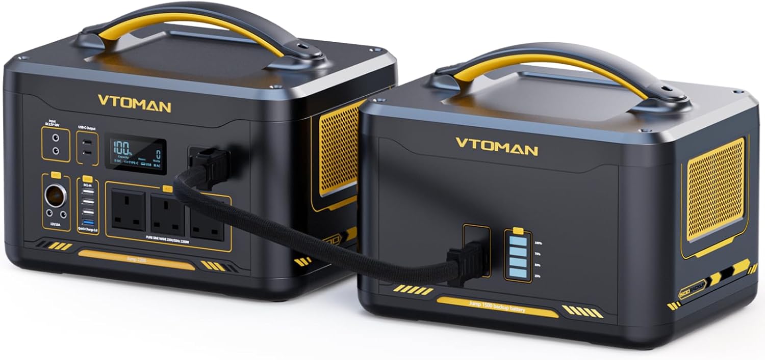 VTOMAN Jump 2200 Portable Power Station with Extra Battery - 2200W/3096Wh Durabl...