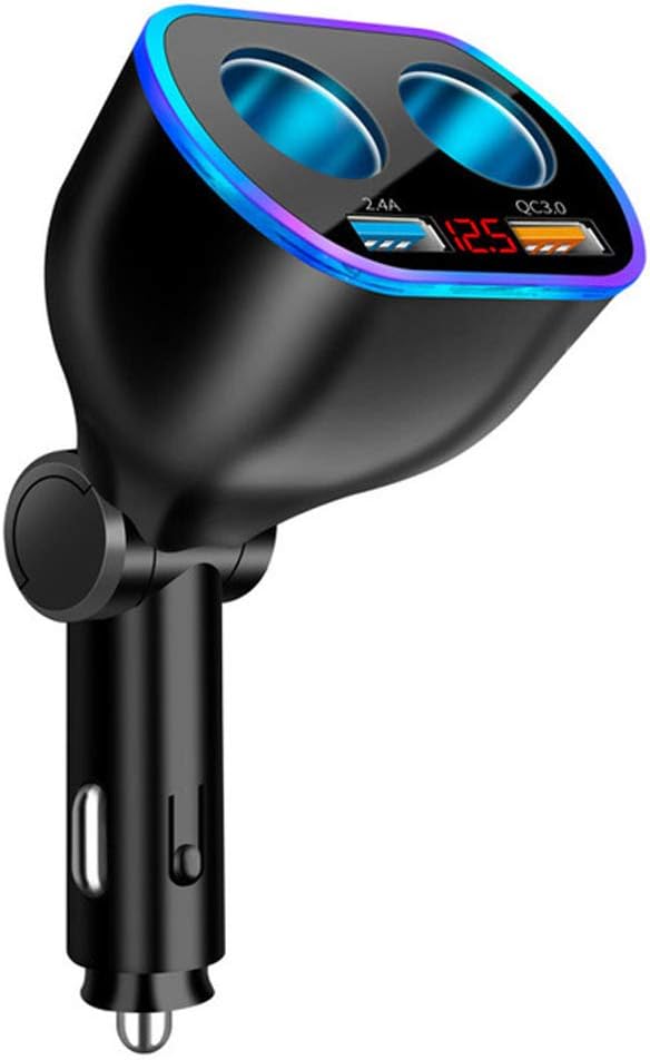AGEK Car Charger Cigarette Lighter Splitter,120W Quick Charge 3.0 Dual USB Car C...
