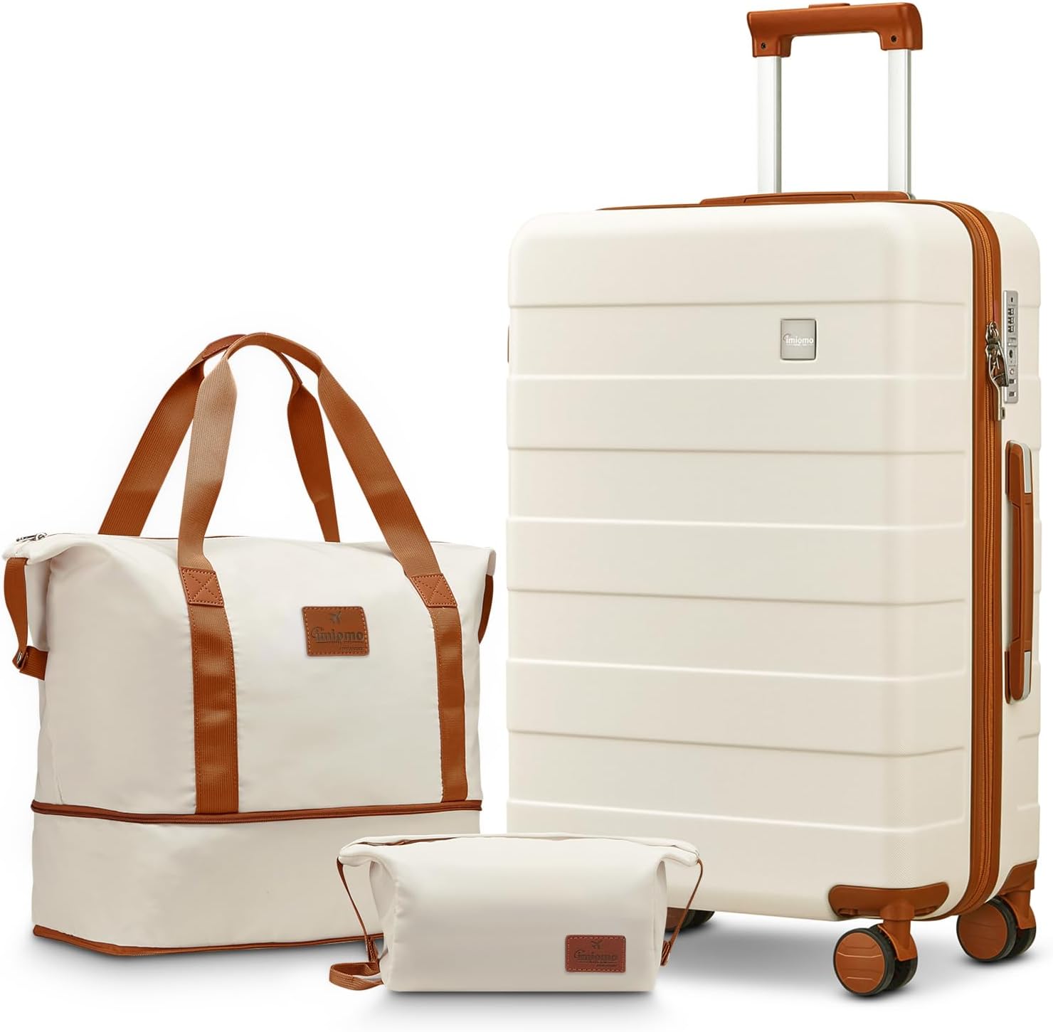 imiomo 24 IN Checked Luggage, Suitcase with Spinner Wheels, Hardside 3PCS Set Li...