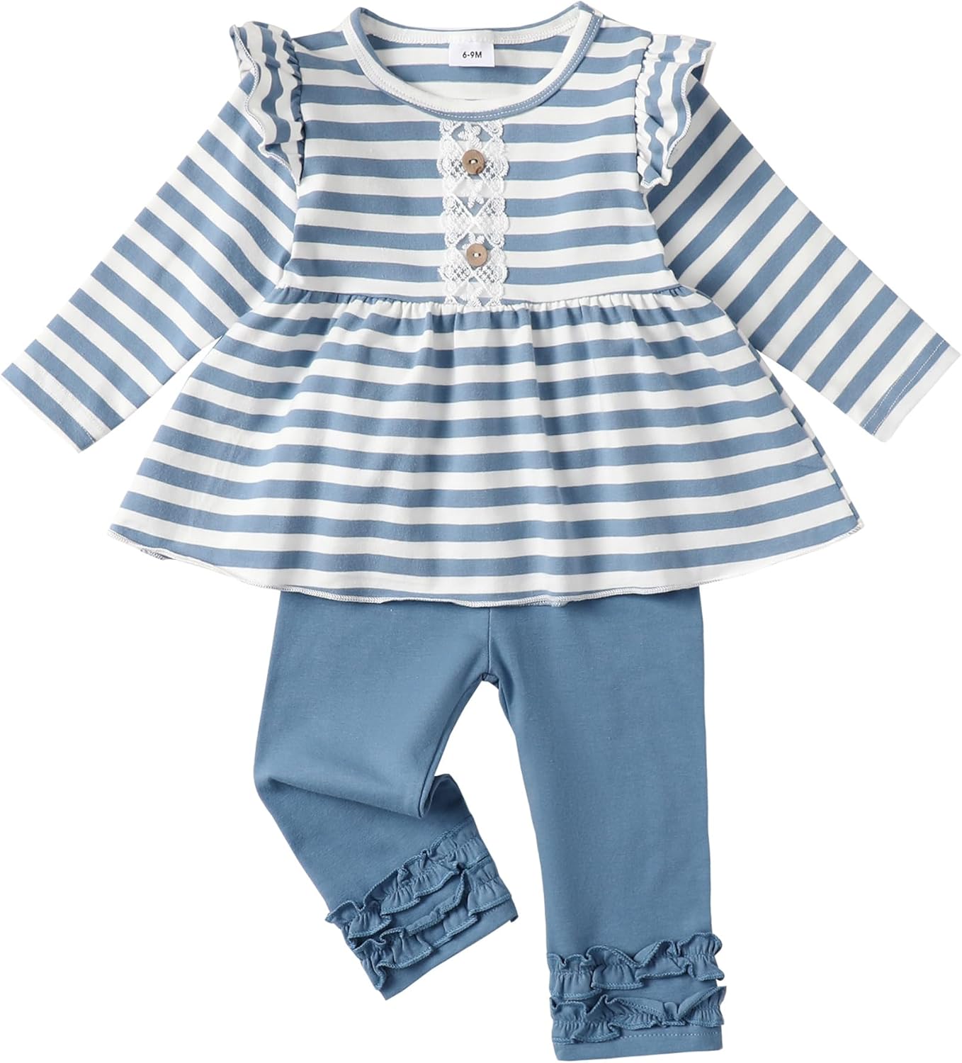 Baby Girl Clothes Toddler Girl Outfits Ruffle Shirt Pants Cute Infant Outfit Set...