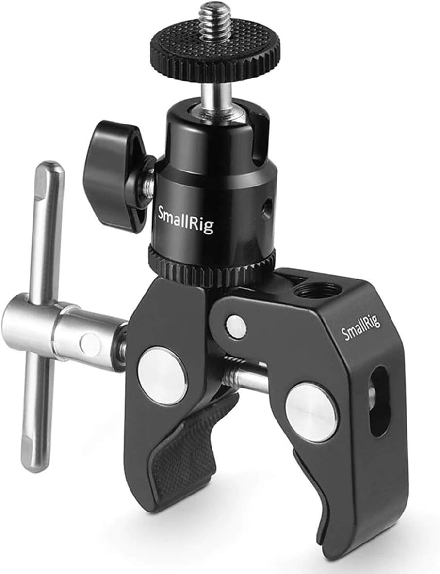 SMALLRIG Super Clamp with Mini Ball Head Mount, Camera Clamp Mount with 1/4 Scre...