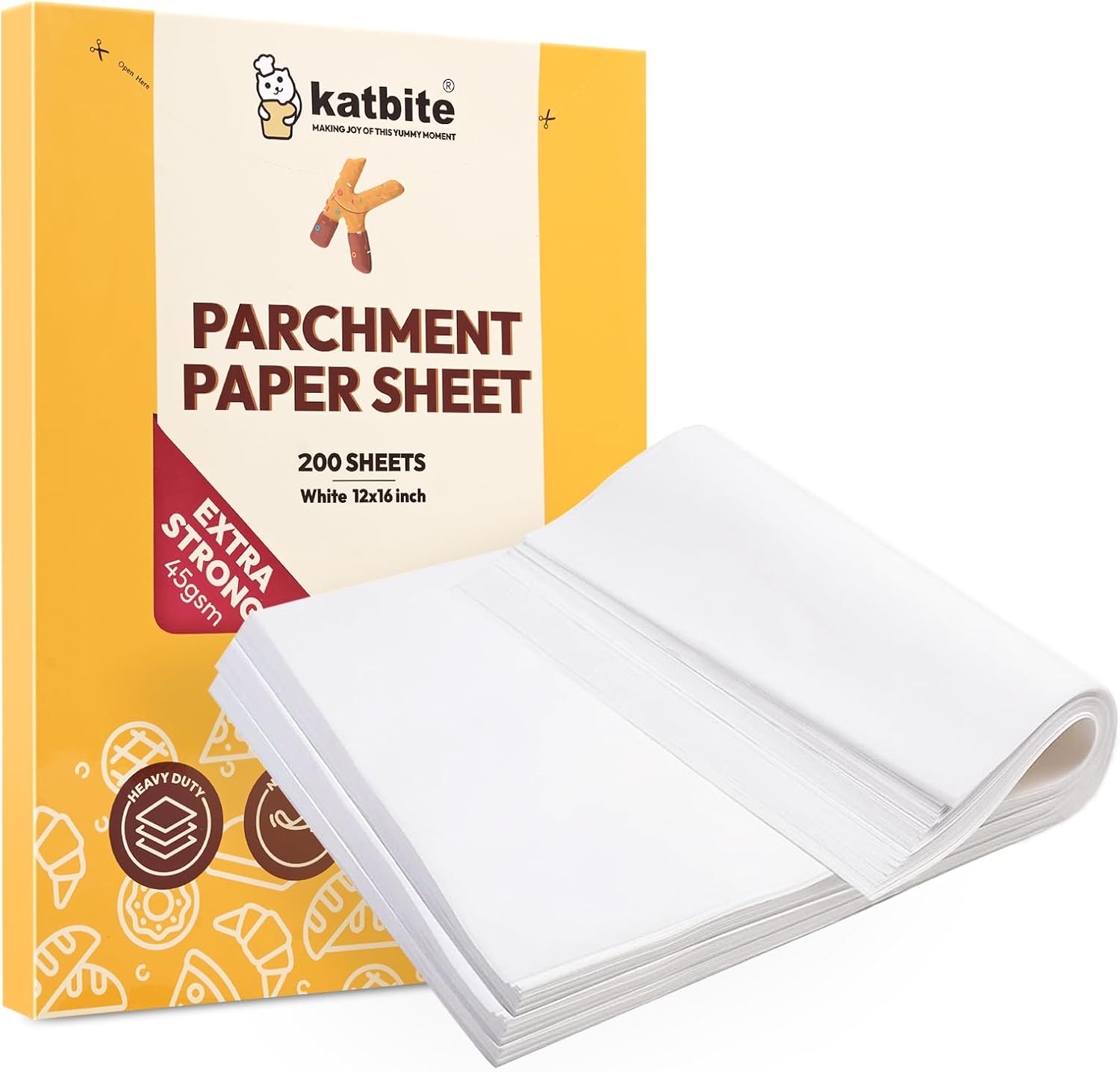 Katbite 200PCS 12x16 In Heavy Duty Flat Parchment Paper, Parchment Paper Sheets...