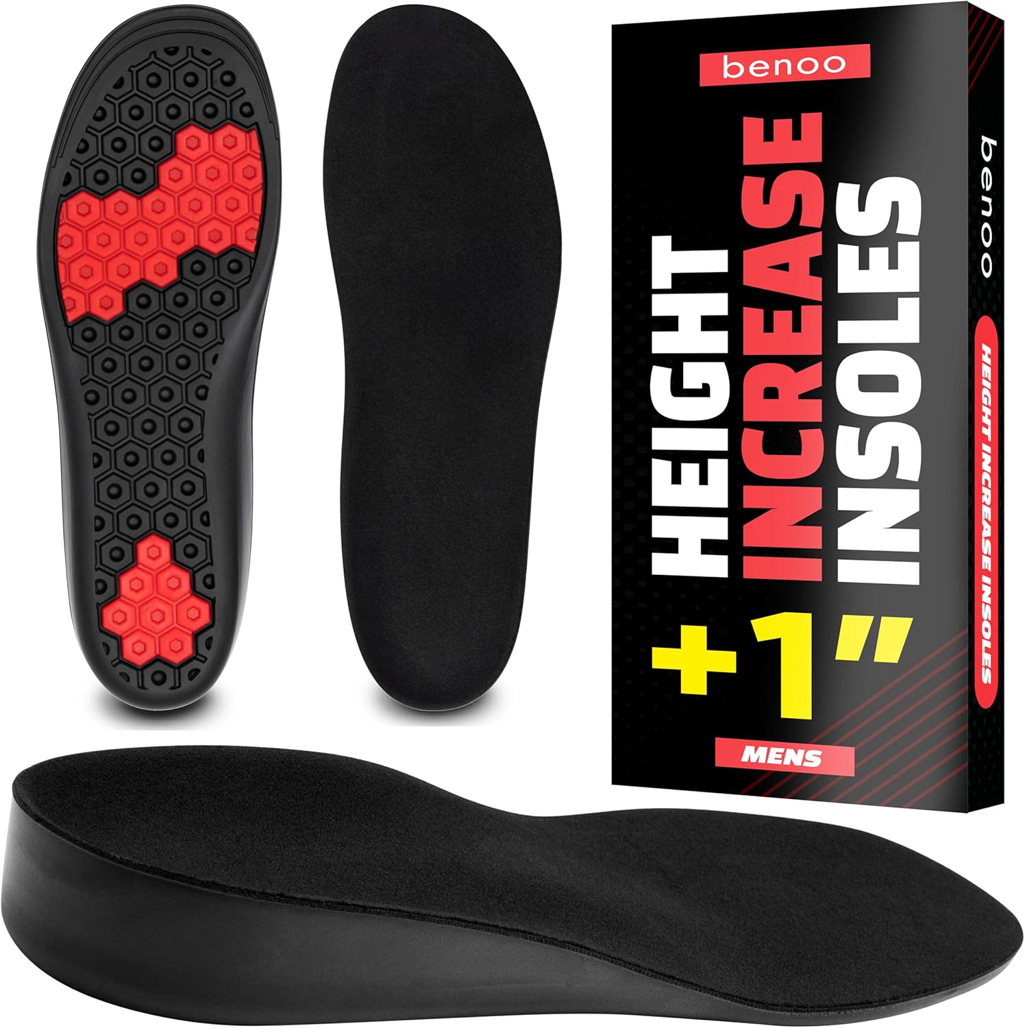 Height Increase Insoles for Men (+1 inch) Shoe Lifts Men, Instant Height Booster...
