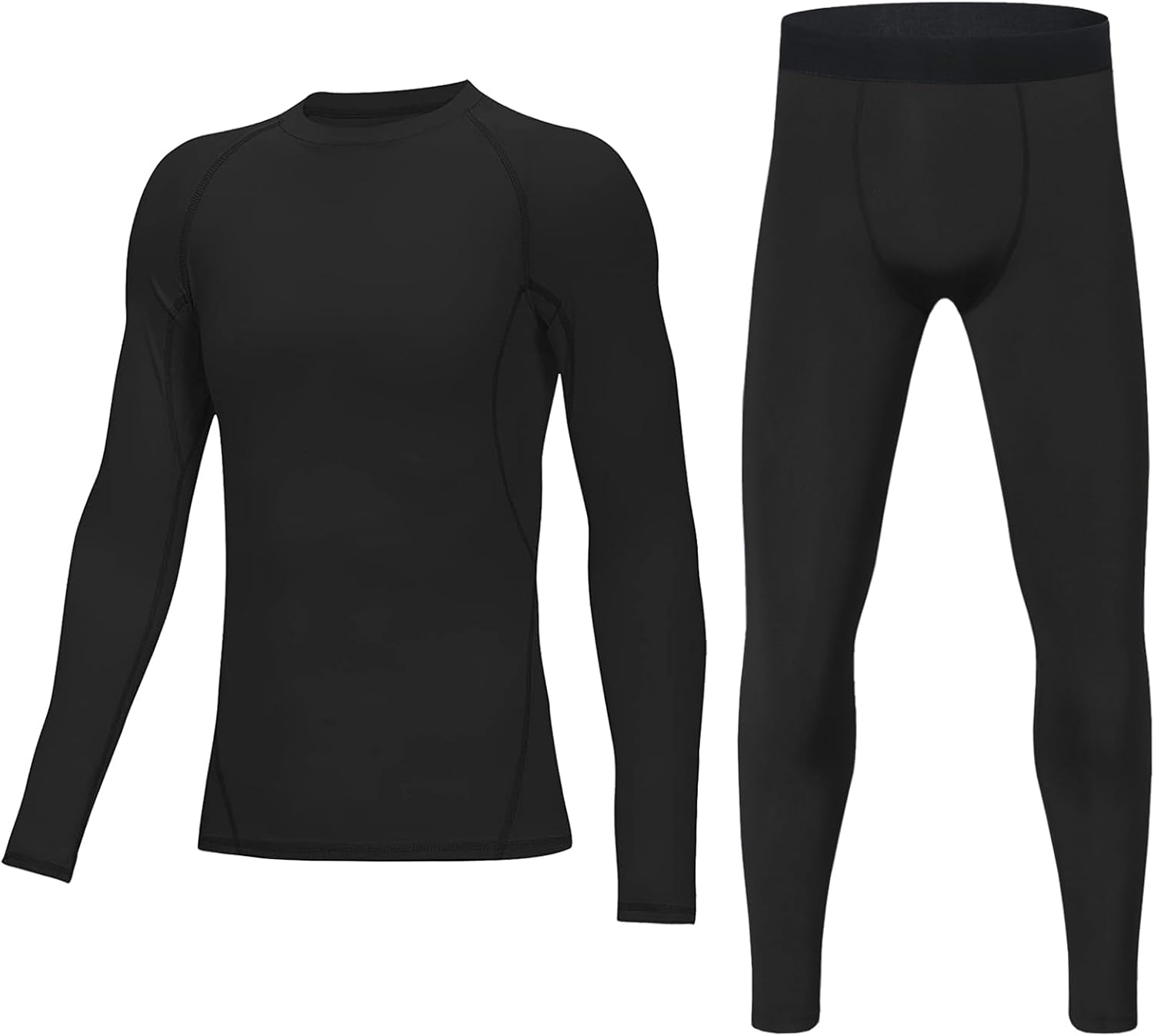 Youth Boys' Compression Leggings Athletic Shirt Tights Top Base Layer Set Sports...