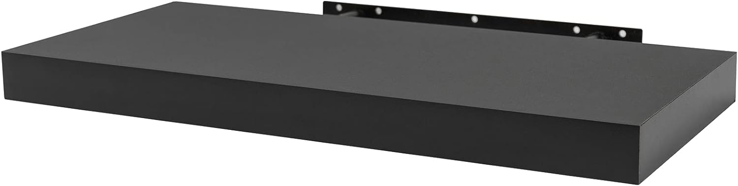 WOLTU Floating Shelf Black Wooden Shelf Board Shaped Wall Storage Display Shelf...