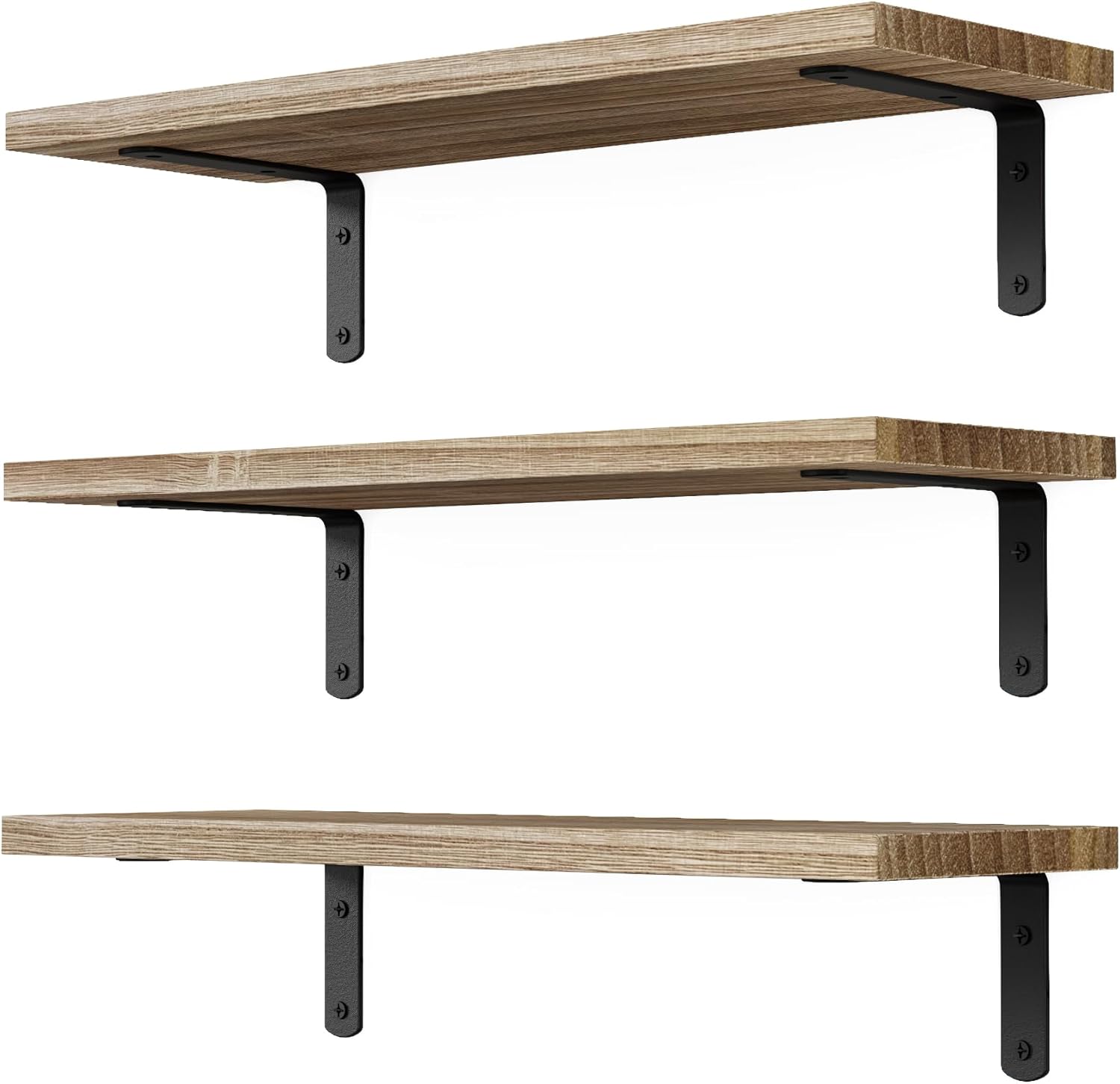 Floating Shelves, 3 Sets Wall Shelves, Wooden Floating Shelves for Wall Décor, W...