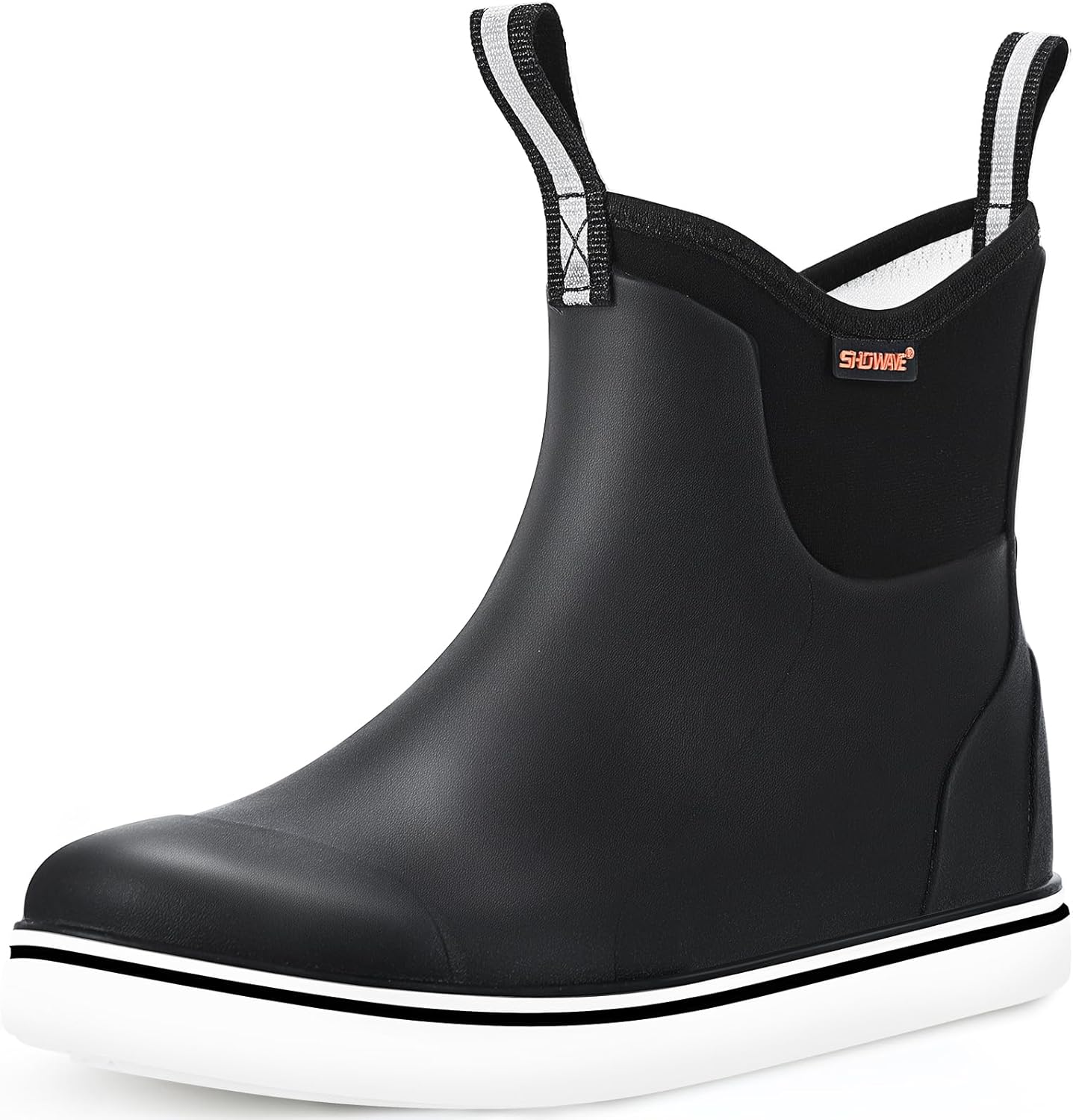 Showave Extra Tough Men's Deck Boots Waterproof Ankle Rain Boots Saltwater Fishi...