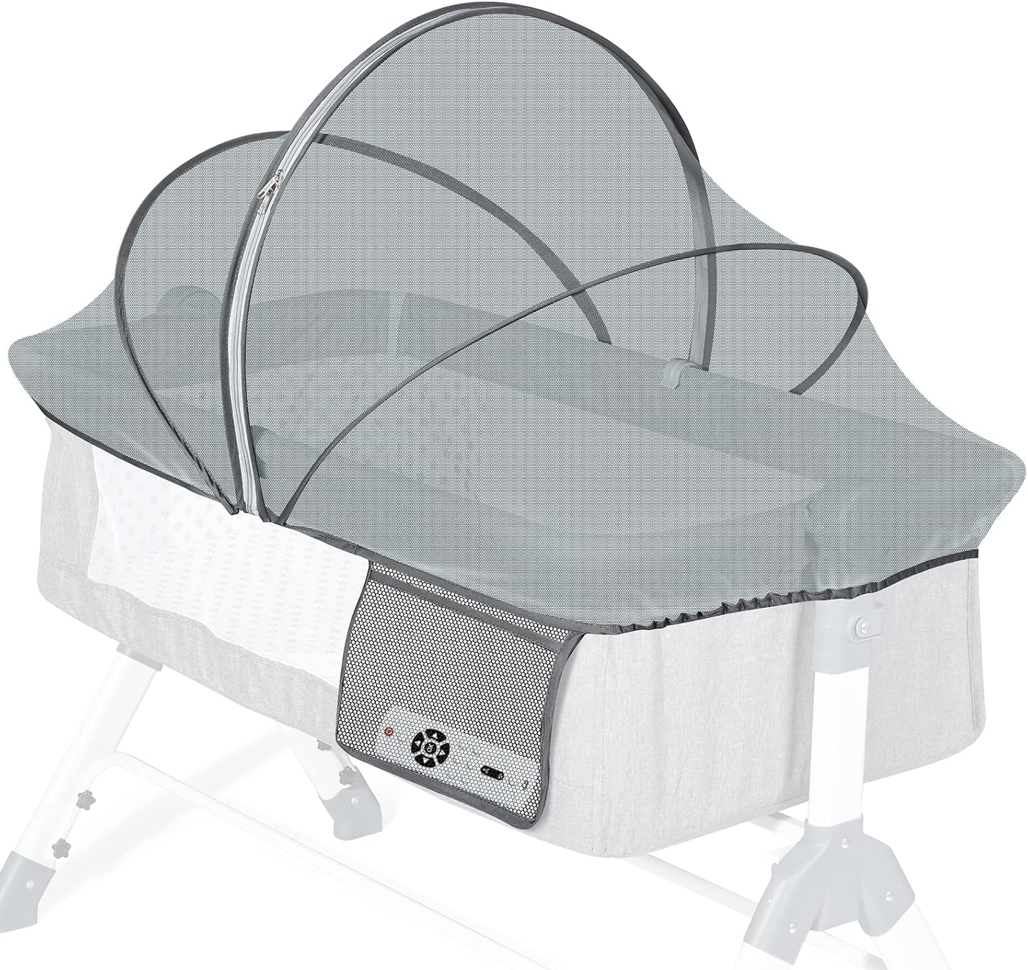 Orzbow Large Mosquito Net for Travel Cot, Dark Grey, With Side Bag (Circumferenc...