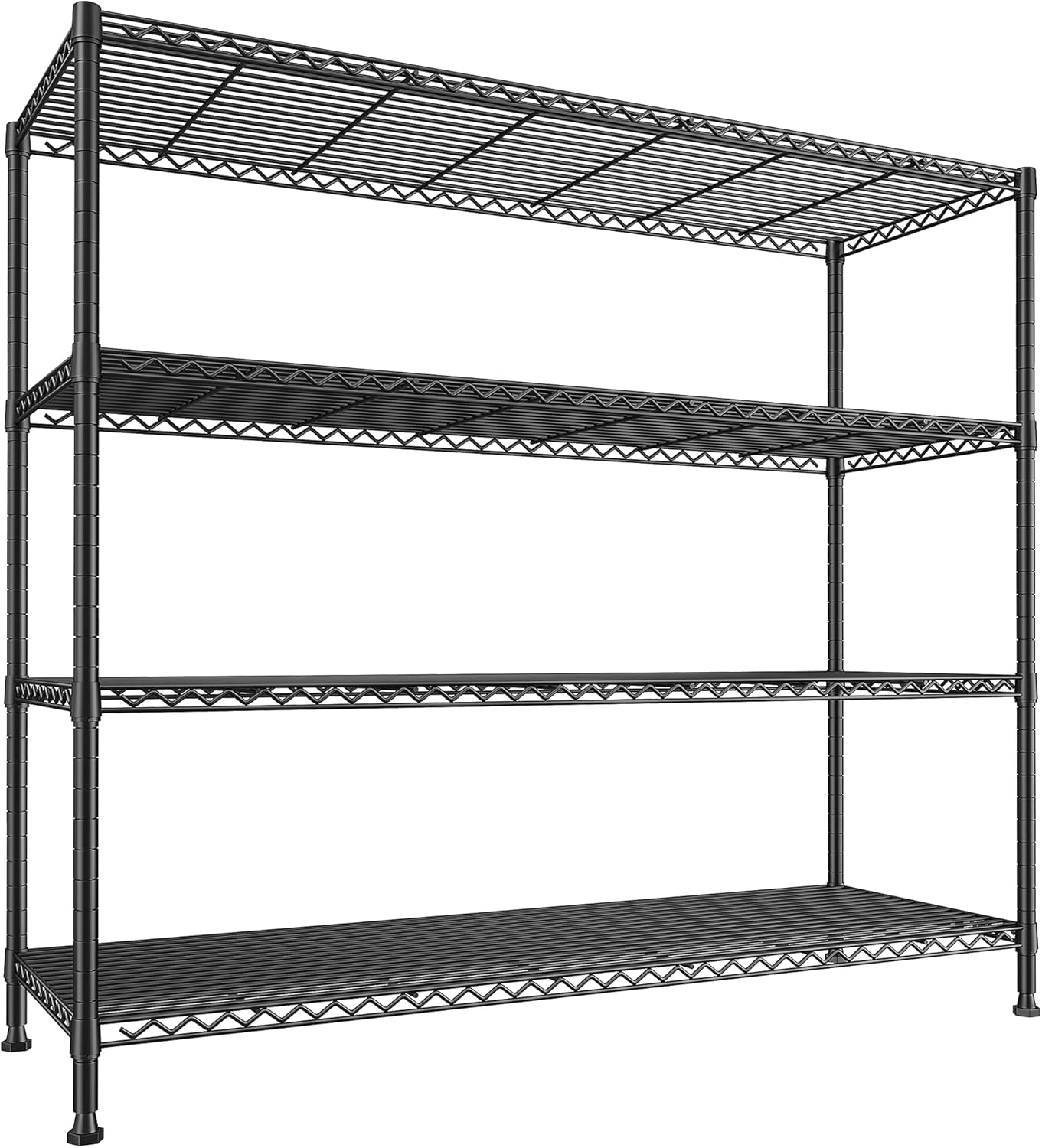 REIBII Storage Shelves 45.3''W Wire Shelving Unit 4 Tier Metal Shelves for Stora...