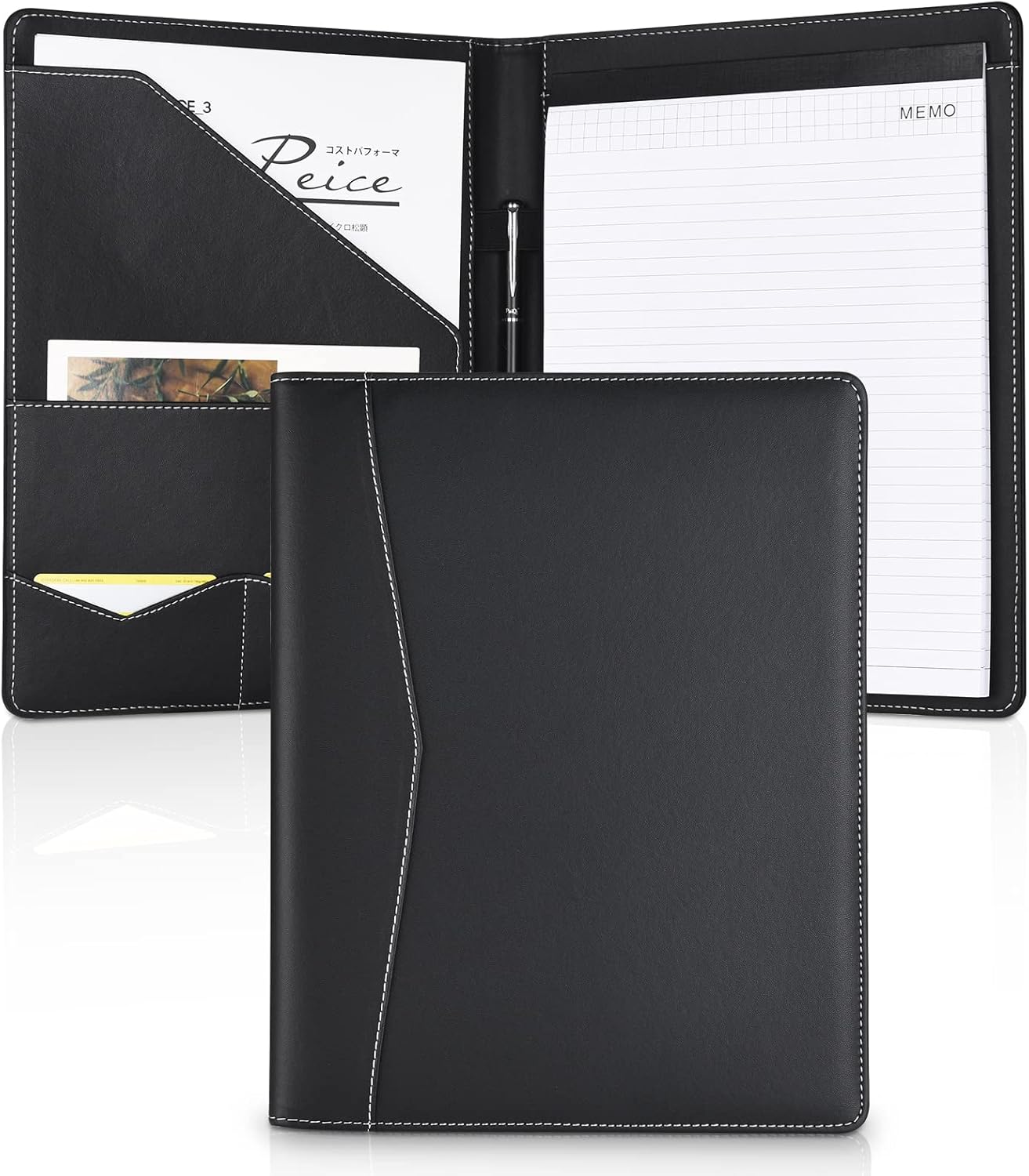 Pacific Mailer Padfolio Portfolio Leather Binder, Interview Legal Document Organ...