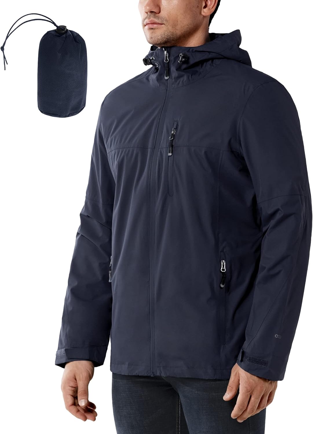 33,000ft Men's Packable Rain Jacket Lightweight Rain Shell Jacket with Hood Wate...