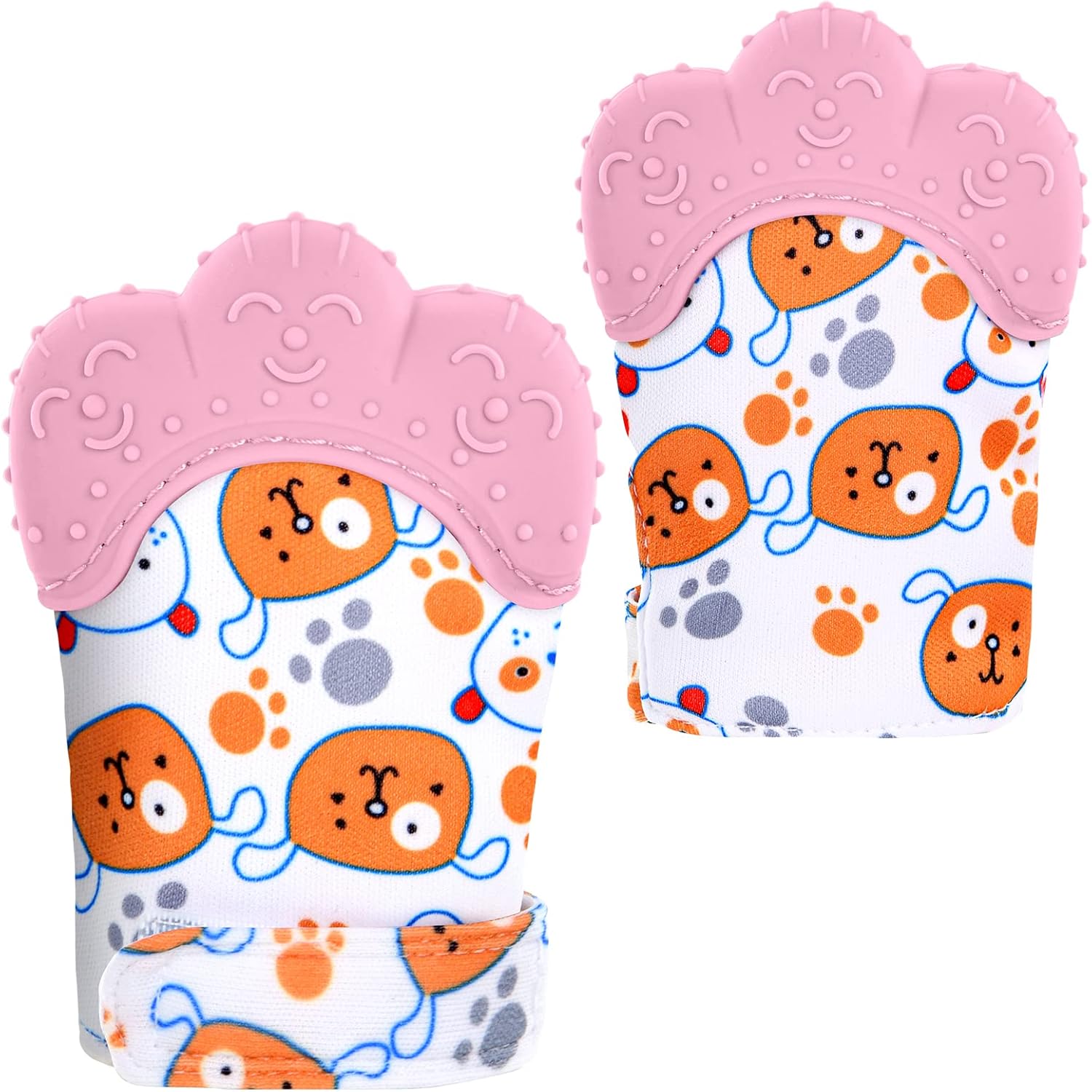 Vicloon Baby Teething Set, 2 Pack Teething Mittens for Baby, Includes 2 Silicone...