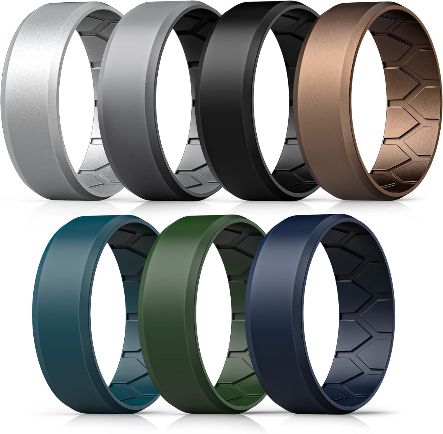 FORTHEE Silicone Wedding Ring for Men, Mens' Rubber Wedding Engagement Bands for...