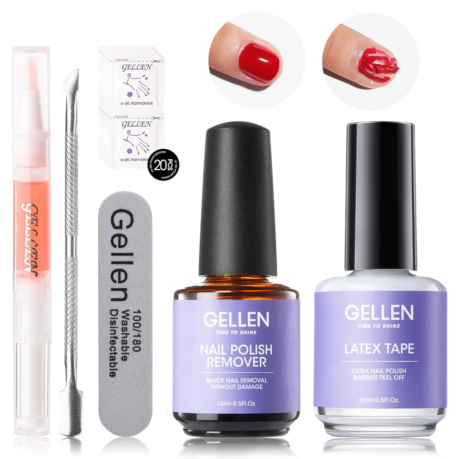 Gellen Gel Polish Remover Kit - Gel Nail Polish Re...
