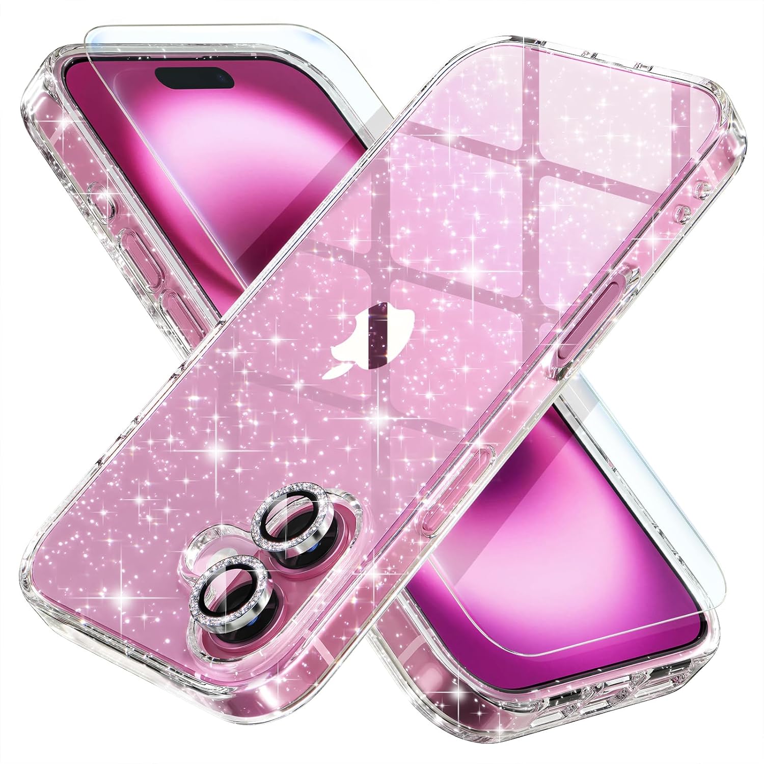 Choiche Compatible for iPhone 16 Plus Case, Women Cute Clear Glitter Bling Spark...