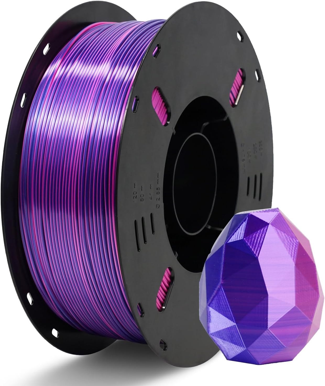 Voxelab 3D Printer Filament, Silk Blue Rose PLA, 1.75mm, 1kg (2.2lbs), Dual Colo...