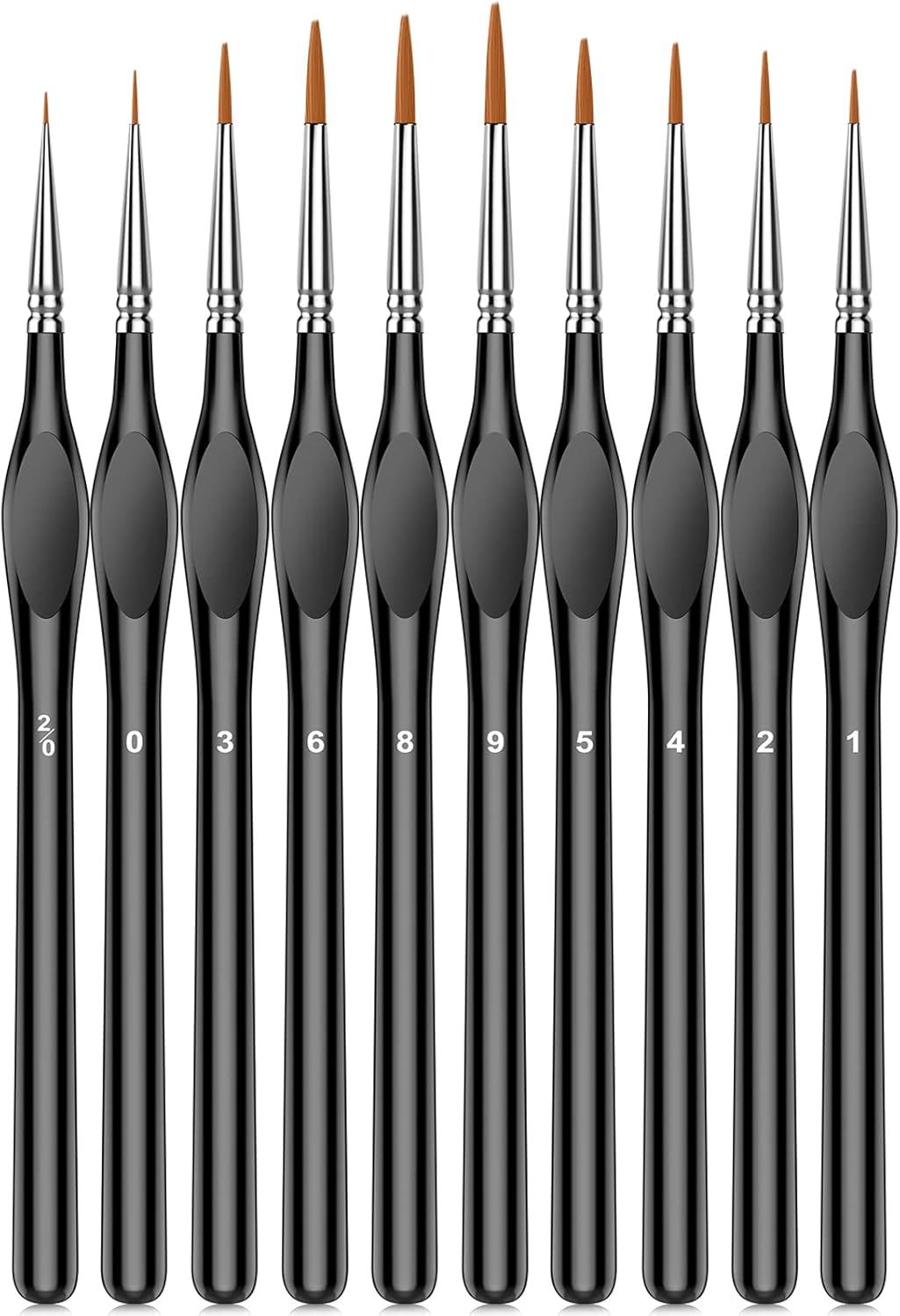 10Pcs Micro Paint Brushes Set with Triangular Handles - For Acrylic, Watercolor,...