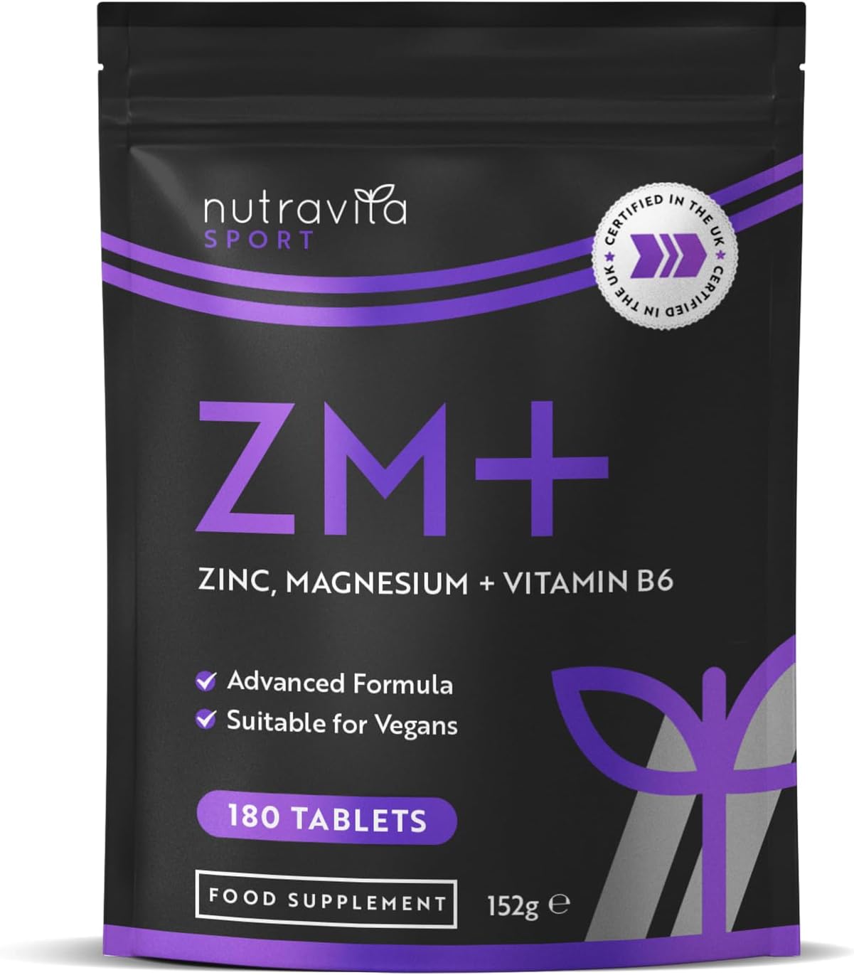 ZM+ Supplements for Men & Women - 180 High Strength Tablets (6 Months) - Vegan S...