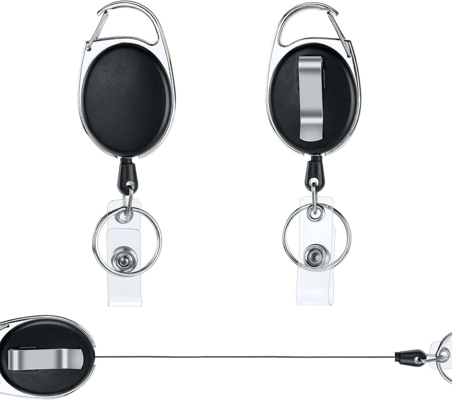 Vicloon Retractable Badge Reels, 2pcs Heavy Duty Retractable Keychain, 2 in 1Ree...