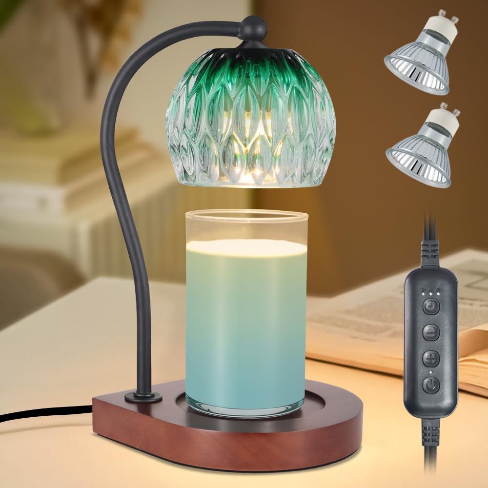 Dimmable Candle Warmer Lamp with Timer for Scented Jar Candles Electric Candle W...