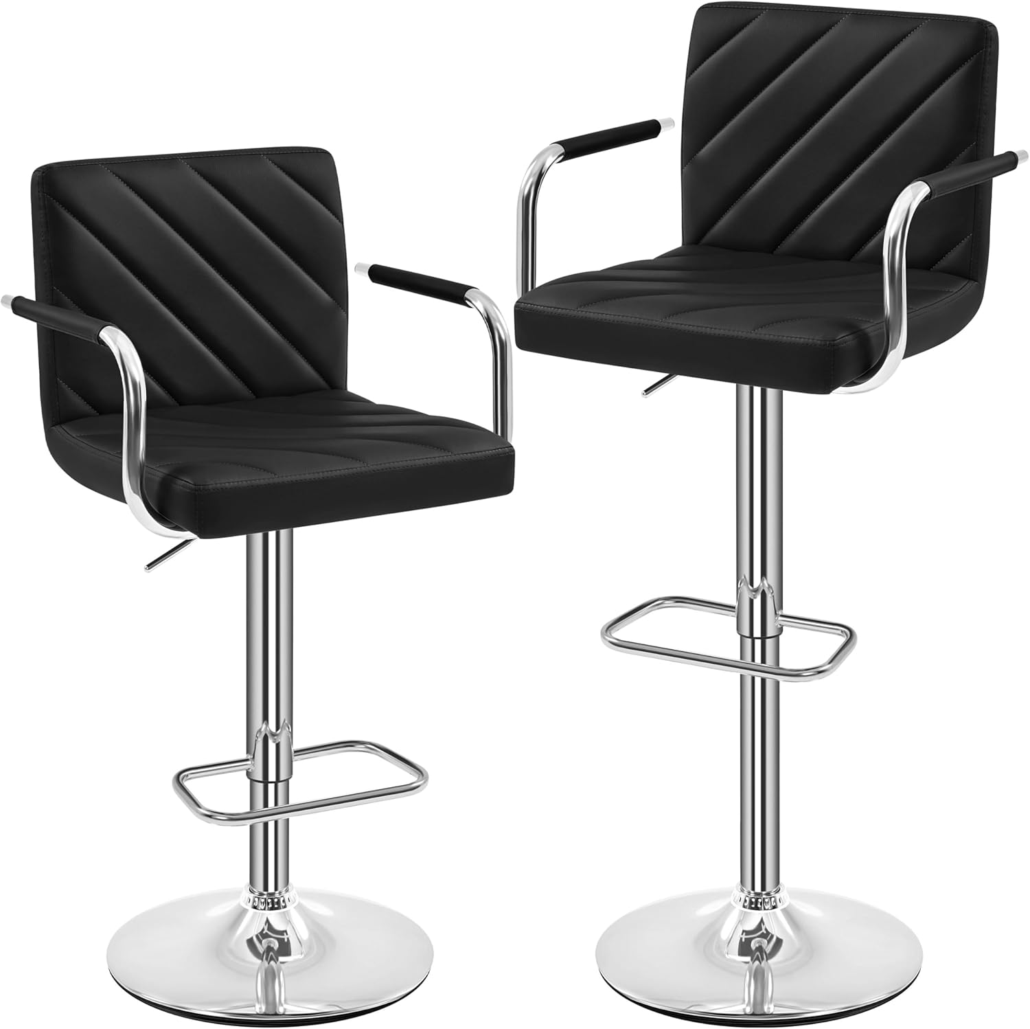 Yaheetech Bar Stools Set of 2, Height Adjustable Swivel Bar Stools, Counter Heig...