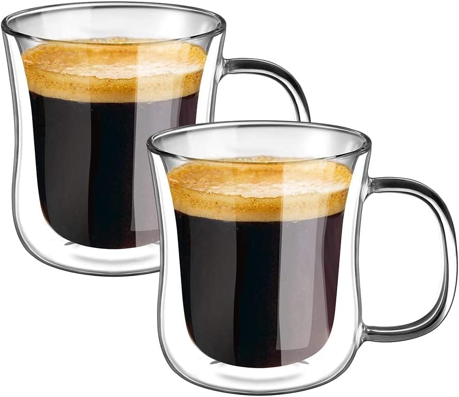 ecooe Double Walled Espresso Coffee Glass Cups Glasses Tea Dessert Borosilicate...