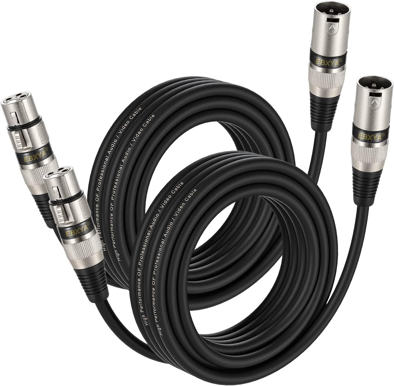 EBXYA XLR Cable Microphone Cable 6M 2-Pack Male to Female Balanced XLR Microphon...