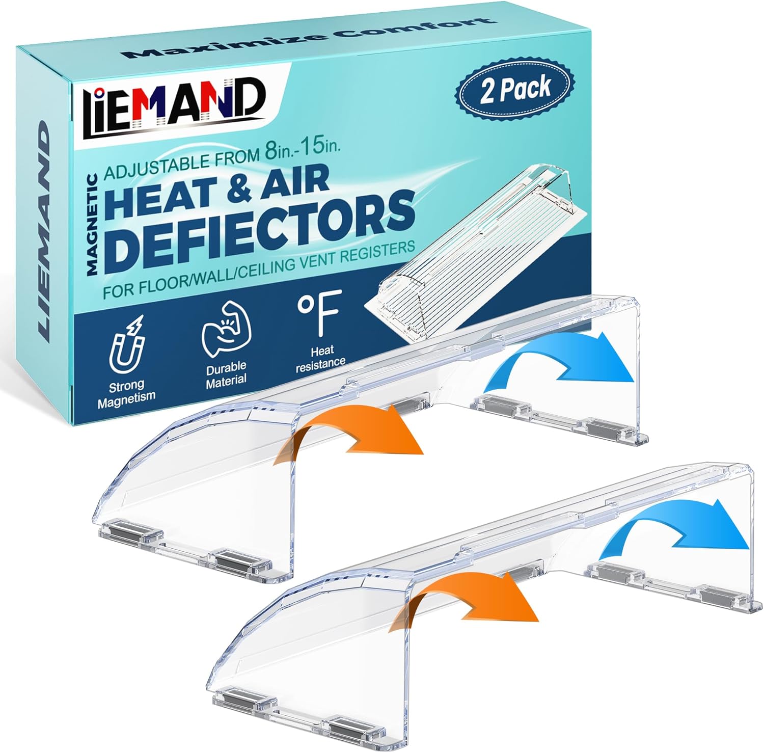Heat & Air Vent Deflector,Adjustable Between 8’’ to 15’’,Heat Resistant Magnetic...