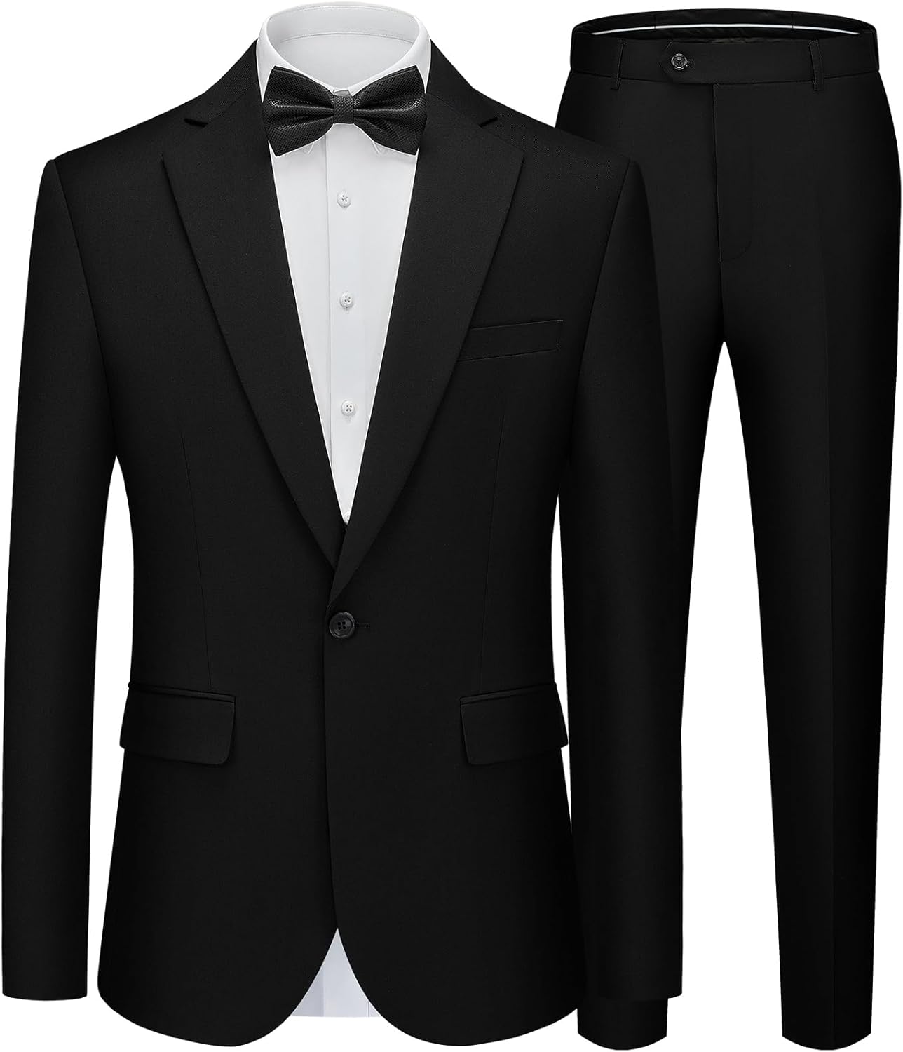 WEEN CHARM Men's Suits Slim Fit 2 Piece One Button Blazer Jacket Wedding Prom Tu...