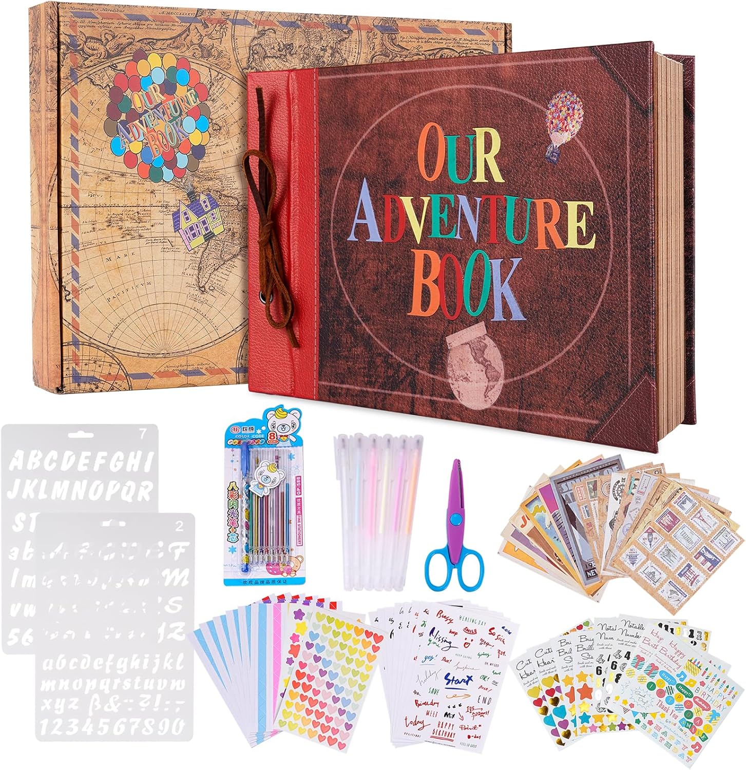 Our Adventure Book Scrapbook Photo Album 80 Pages 11.6 x 7.5 inch Embossed Words...