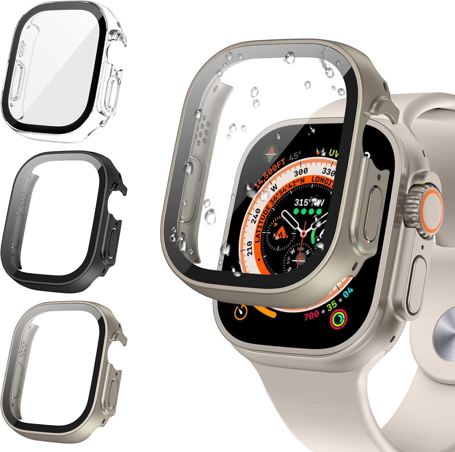 Tensea [3PACK] for Apple Watch Ultra 2/Ultra Screen Protector Case 49mm, iWatch...