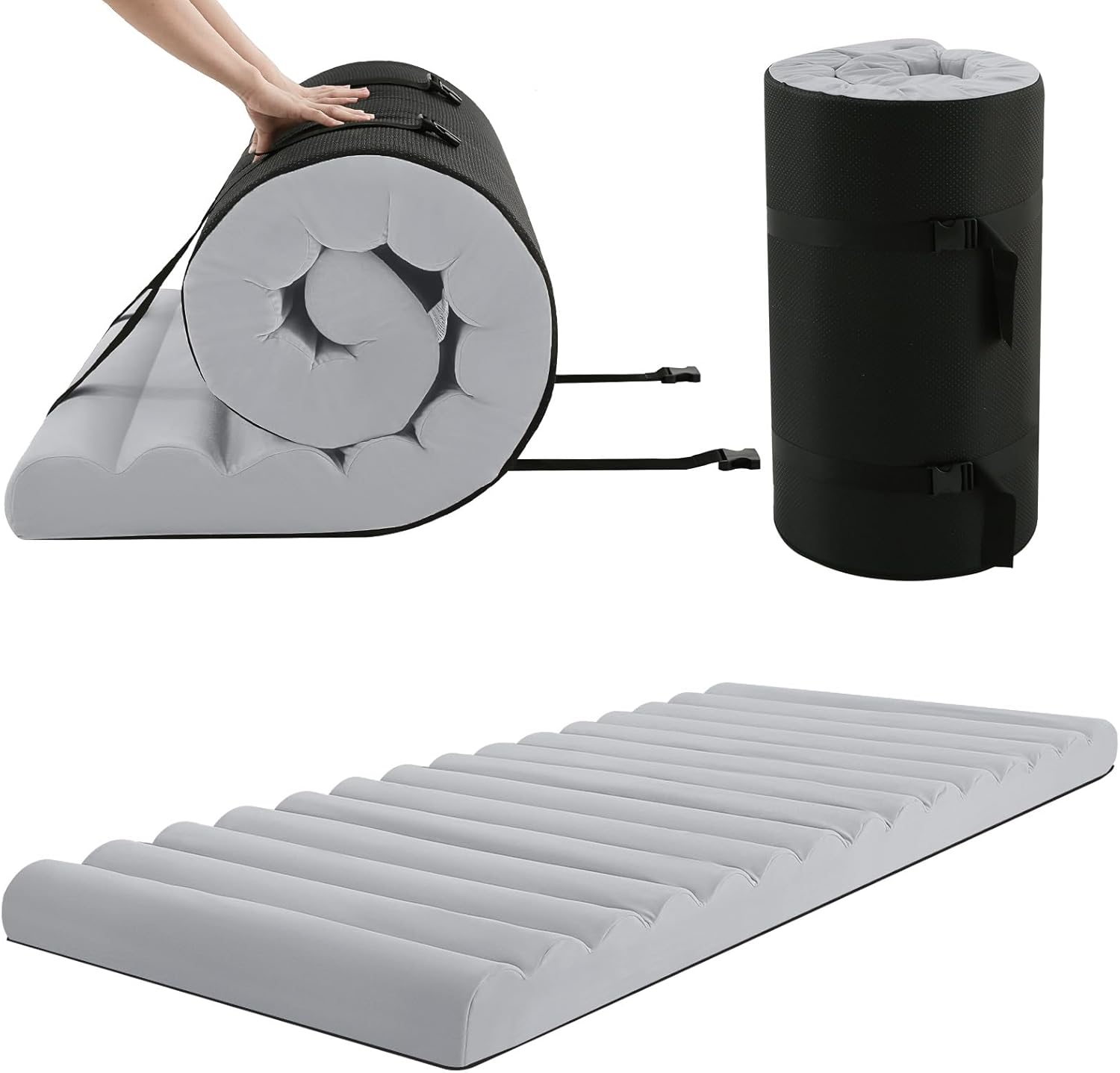 MeMoreCool Roll Up Floor Mattress, 10cm Thick Portable Futon Mattress, High Dens...